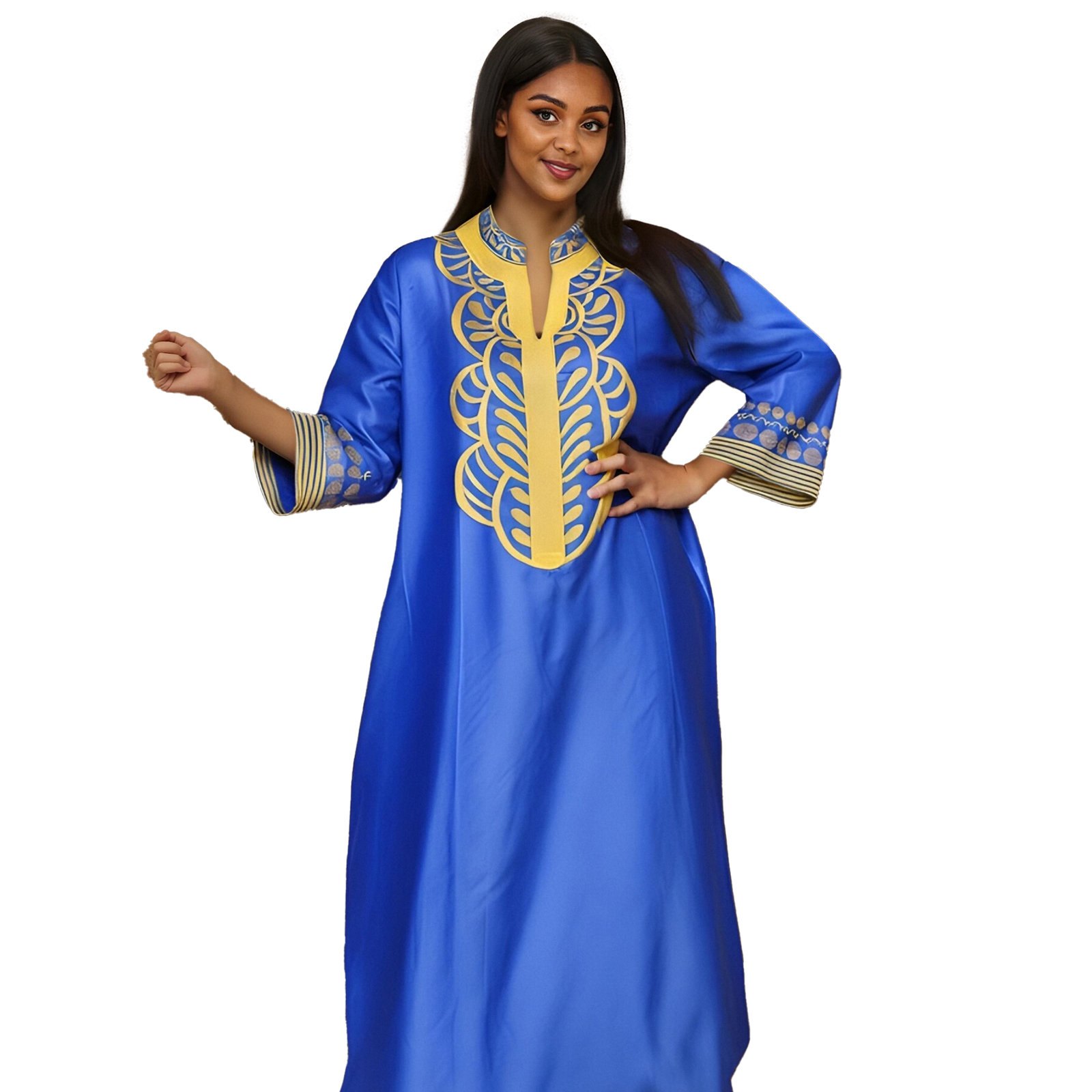 Tenue africaine pour femmes Abaya broderie grande taille robe d'église de fête élégante