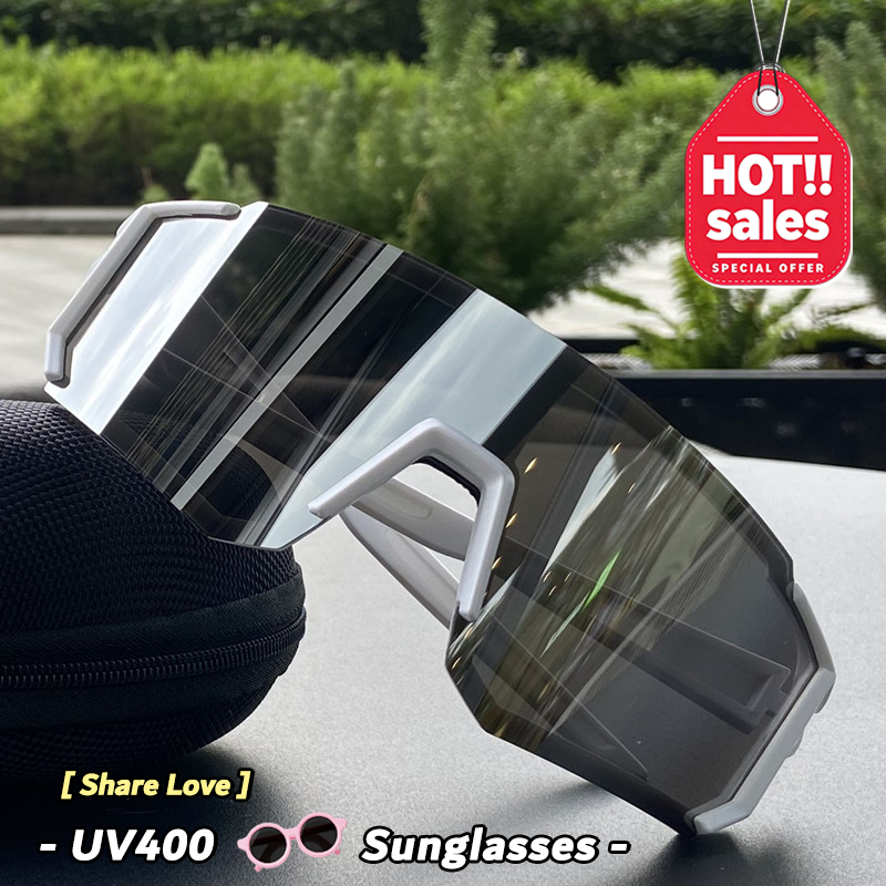Lunettes de vélo UV400 pour hommes, lunettes de sport d'extérieur anti-ultraviolettes, lunettes surdimensionnées, lunettes de protection contre le vent pour la randonnée, l'escalade et le VTT.