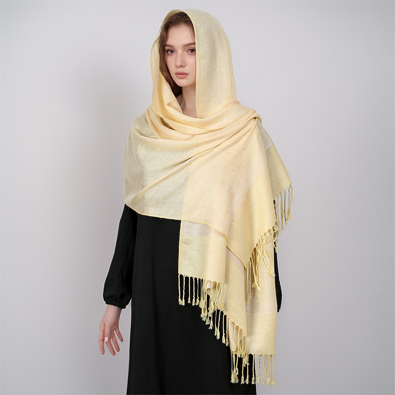 Foulard Jacquard de Luxe pour Femme, Écharpe de Mode Optique Douce, Étole, Châle, Hijab Musulman, Bande Ronde, Bandana de la raq