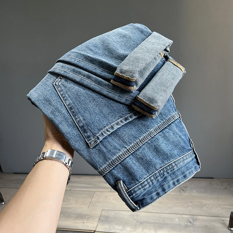 Nouveau Jean effiloché hommes Baggy personnalité conique pantalons décontractés Streetwear Hip Hop Vintage bleu Denim pantalon mâle marque à la mode