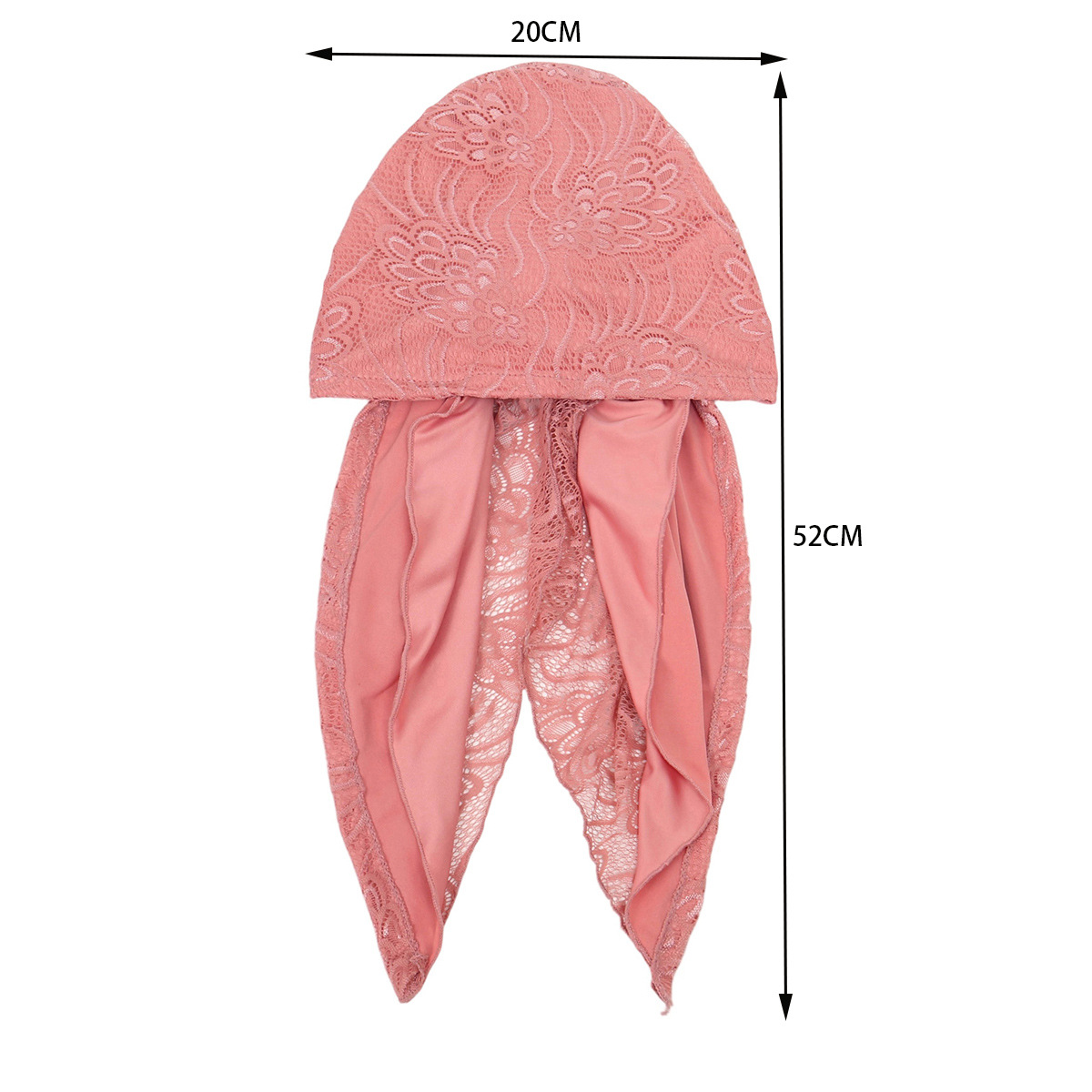 Double couche dentelle femmes Hijab doux élastique plissé tête écharpe casquette respirant cheveux casquette à la mode Turban Bonnet