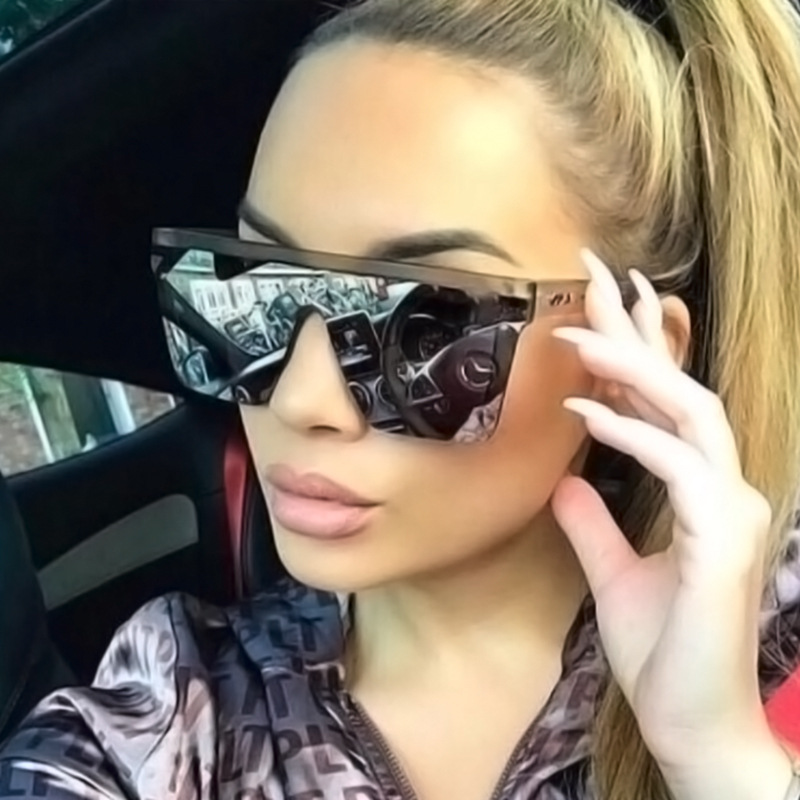 Lunettes de soleil vintage pour femmes et hommes, verres dégradés, grand cadre