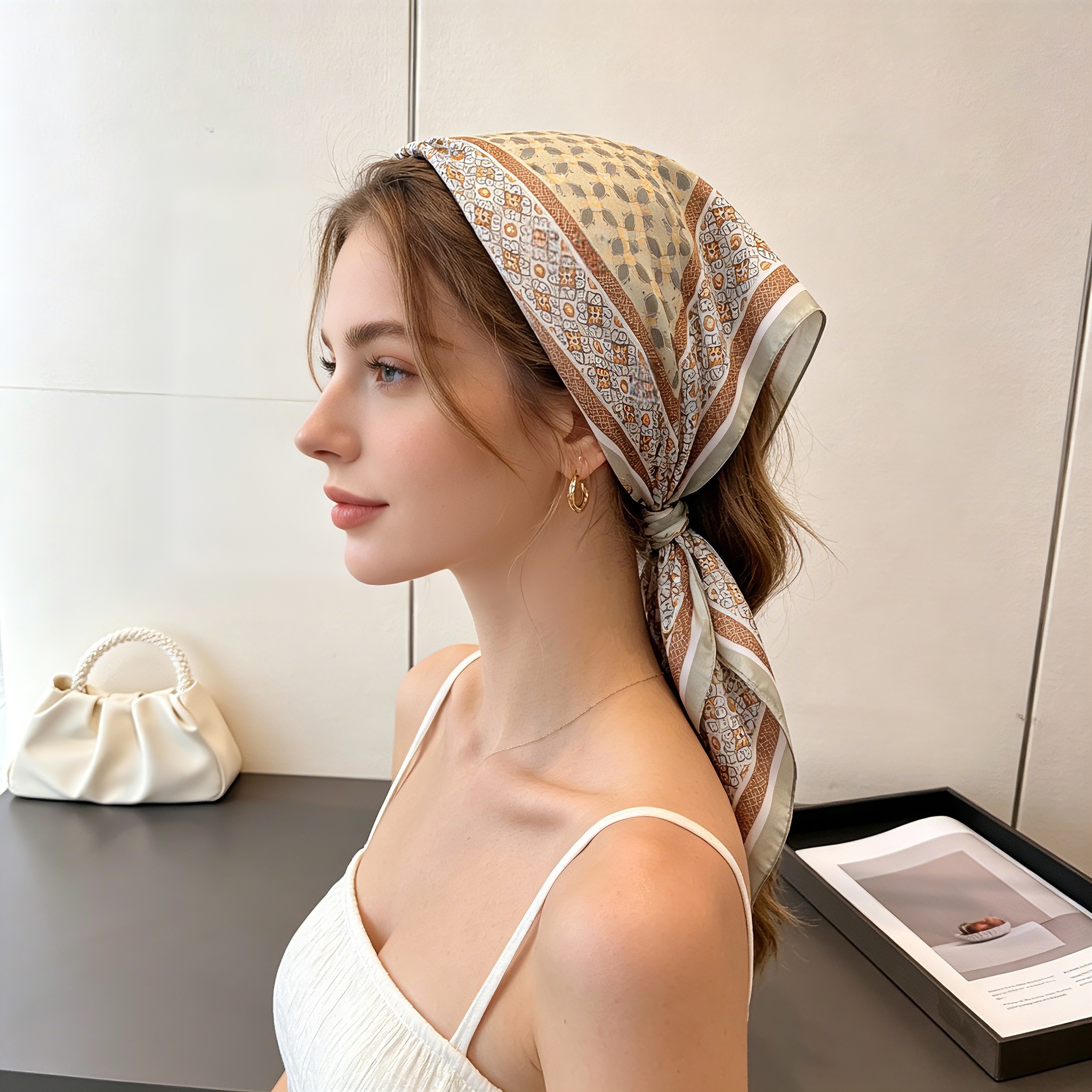 Nouvelles écharpes carrées imprimées 2026 en satin doux imitation soie pour femmes, bandanas de luxe, hijabs, foulards élégants, châles et étoles