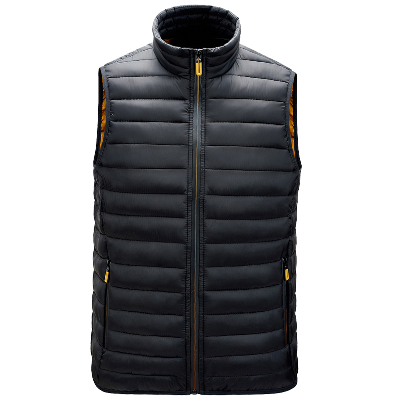 Hommes gilet veste chaude sans manches vestes hiver imperméable à l'eau manteau à glissière automne col montant gilet décontracté marque vêtements