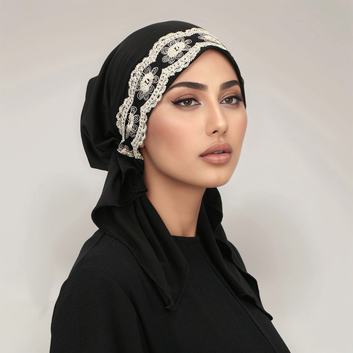 Hijab uni tendance pour femme musulmane, foulard à dentelle ondulée, chapeaux de Ramadan, turbans, bonnets, sous-bonnet élastique