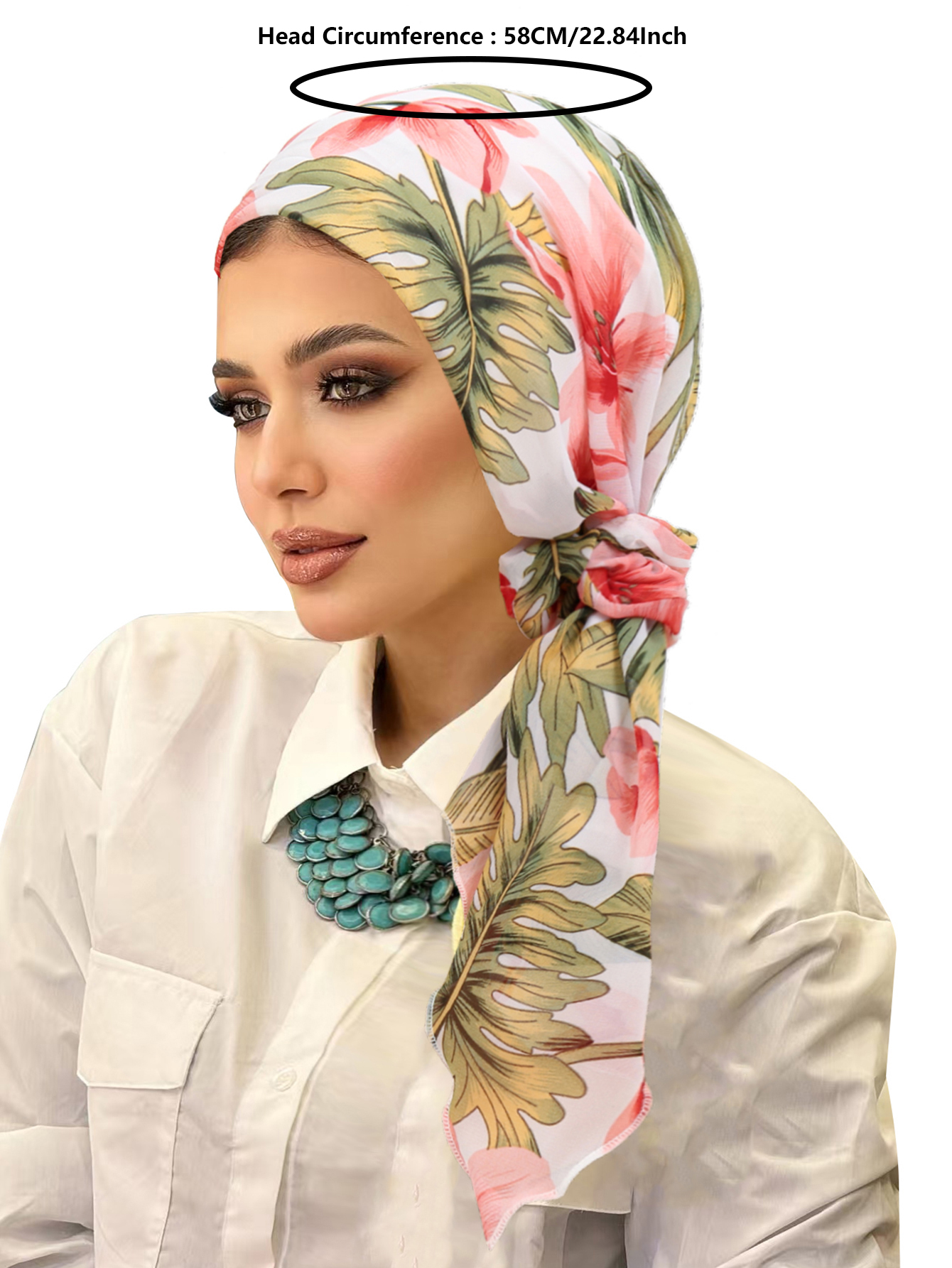 2 pièces/ensemble femmes imprimé fleuri cercle de cheveux combinaison ensemble foulard chapeau musulman Turban Hijab Cancer foulard chapeaux Bandana