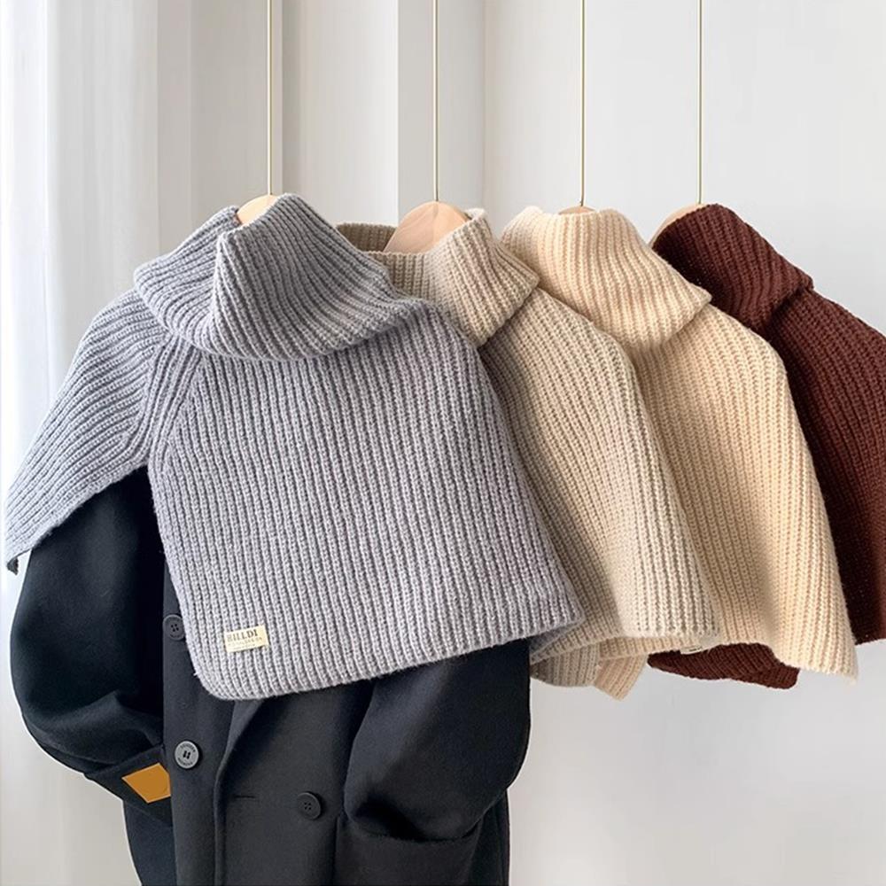 Écharpe à col roulé fendu pour femmes et filles, écharpes de mode coréenne, écharpes de pull doux, écharpes épaisses pour l'hiver, col roulé de la présidence