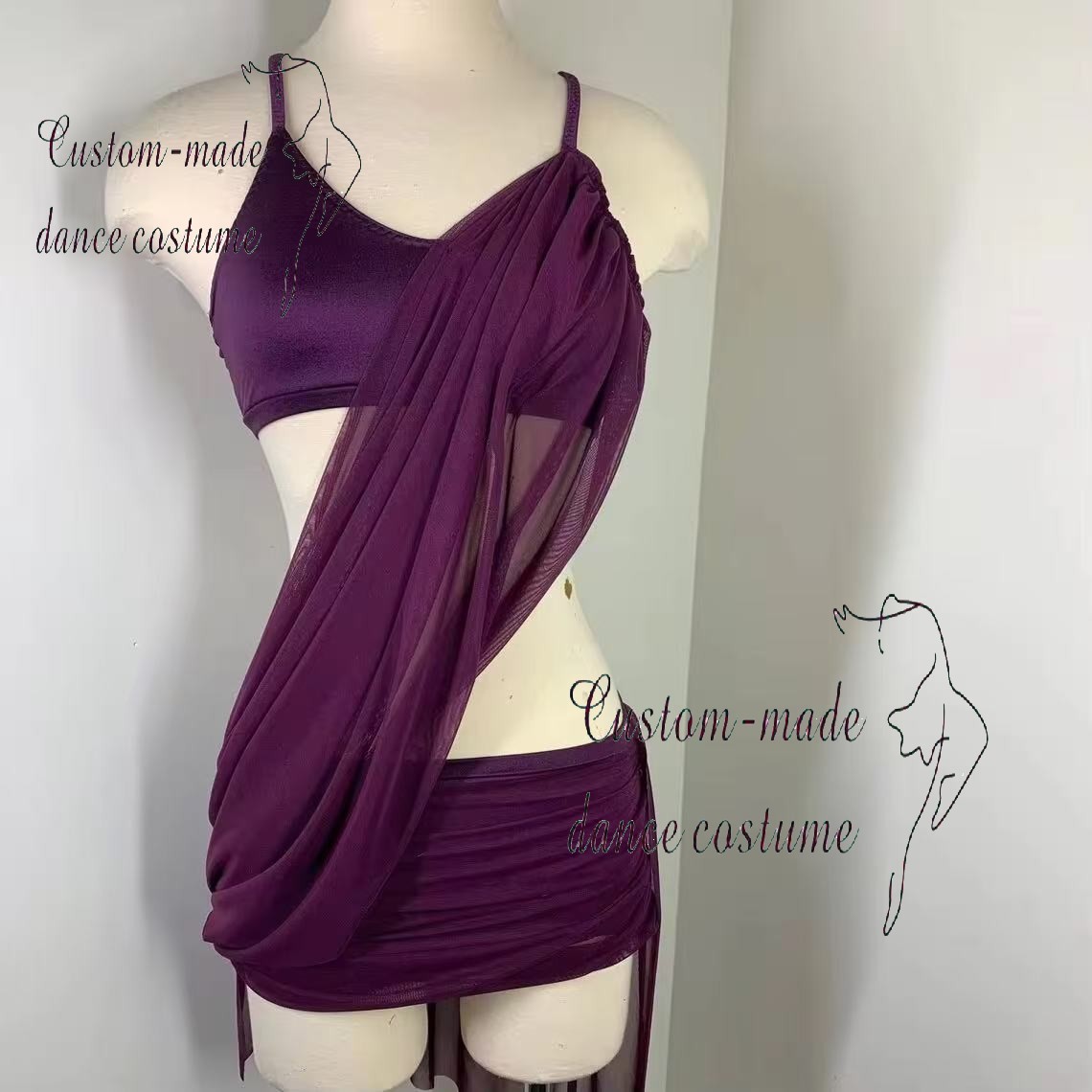 Ensemble de costumes de danse contemporaine pour filles, tenue de ballet moderne et de spectacle sur scène lyrique pour femmes dans les salles de danse