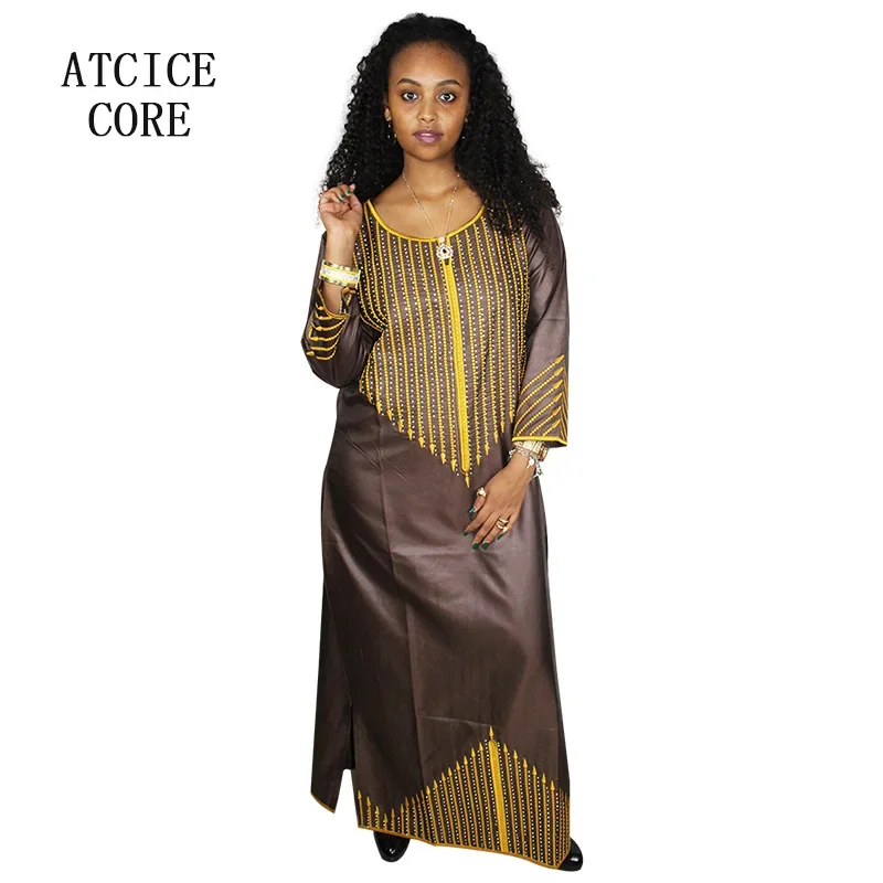 Robe longue africaine sans écharpe, design de mode, broderie Bazin, nouveau