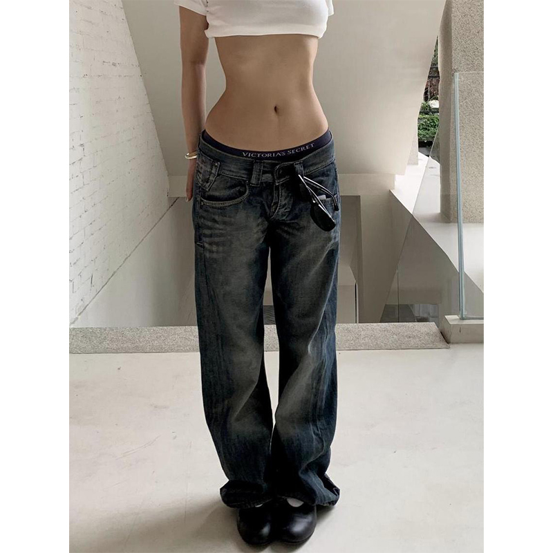 Jean baggy bleu Y2K pour femme, style Harajuku japonais années 2000, pantalon en denim vintage américain, collection automne 2025, vêtements tendance