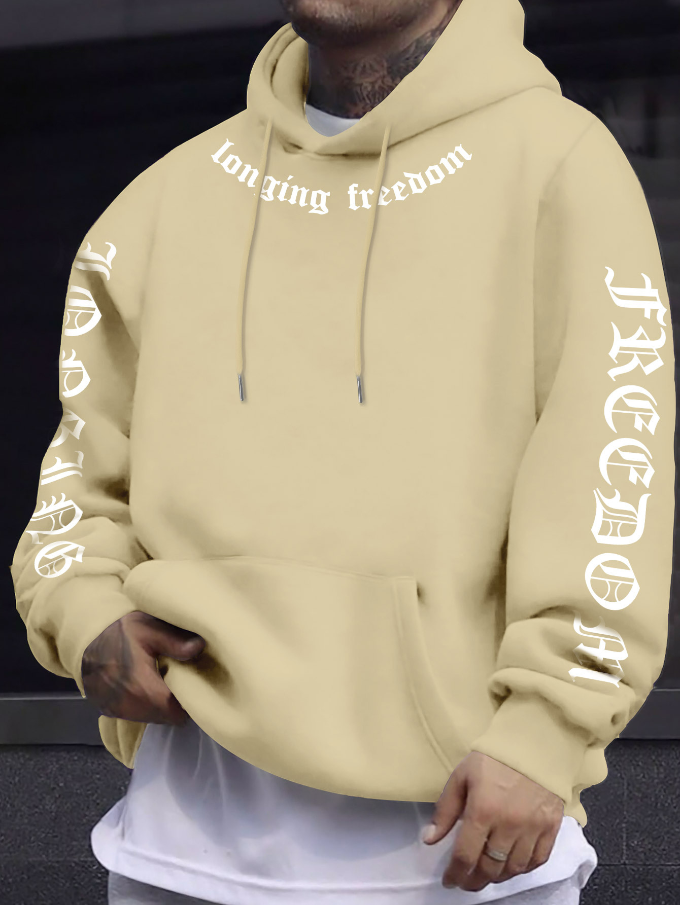 Sweat-shirt à capuche pour hommes, décontracté, motif Longing for Freedom, pull lavable en machine, streetwear printemps et automne