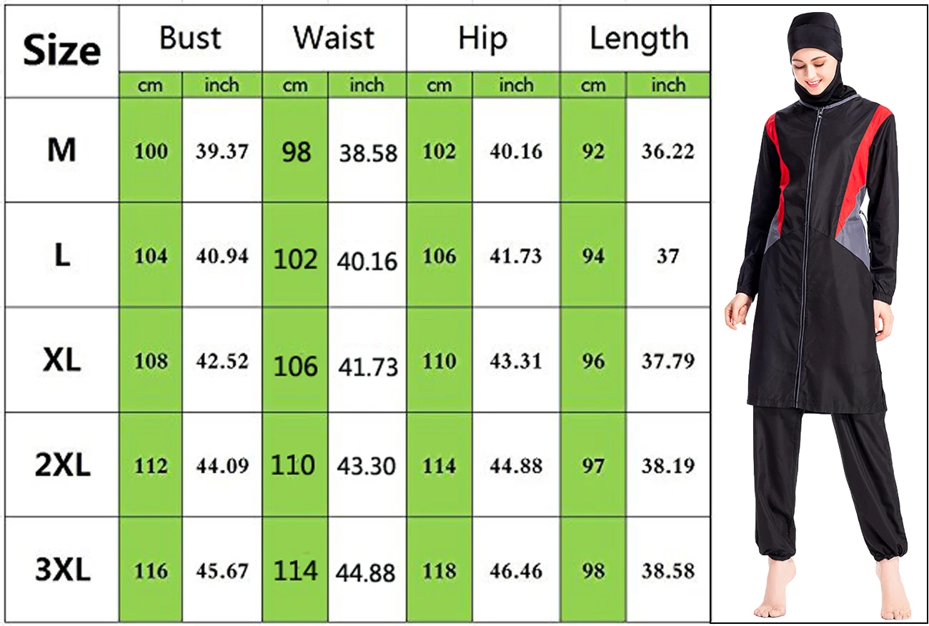 Maillot de bain musulman grande taille pour femmes, ensemble 3 pièces, hijab, burkini islamique, vêtements de plage, couverture complète