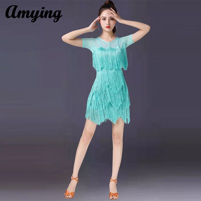 Tenue de danse latine pour femmes, tenue d'entraînement, robe Sexy d'entraînement, ensemble professionnel, tenue de Performance à franges multicouches, nouvelle collection
