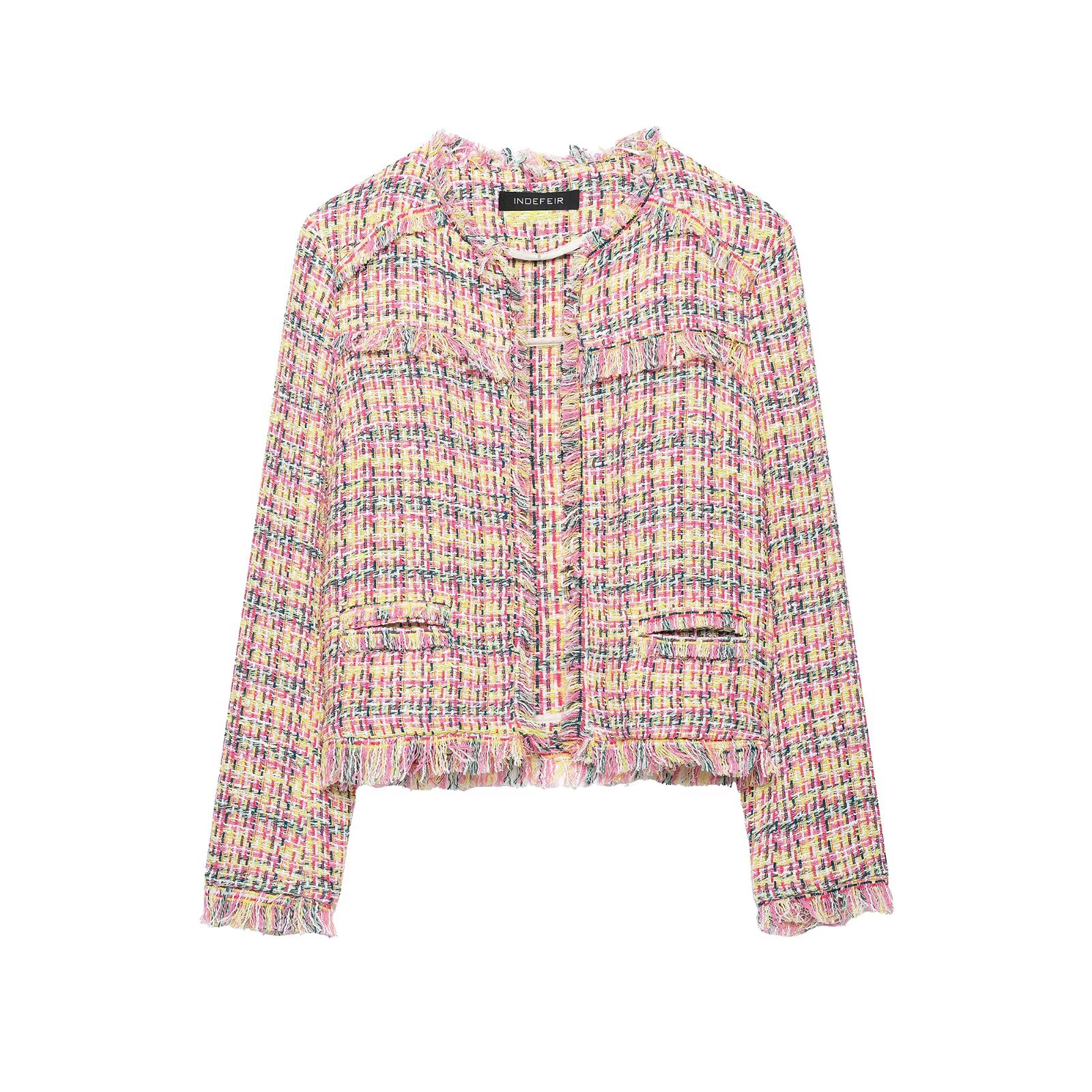 Vestes pour femmes, Manteau rose, Hauts courts, Vêtements d'extérieur à manches longues, 2026 zanban, Manteau élégant et tendance, Vestes chics pour femme avec poches