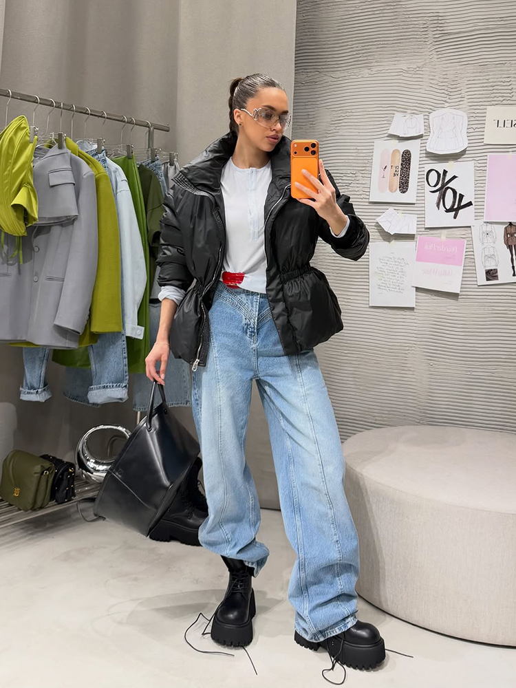Manteau en coton rembourré à col montant et fermeture éclair, manches longues, taille cintrée, pour femme, style décontracté, automne-hiver 2026, nouvelle veste doudoune pour femme