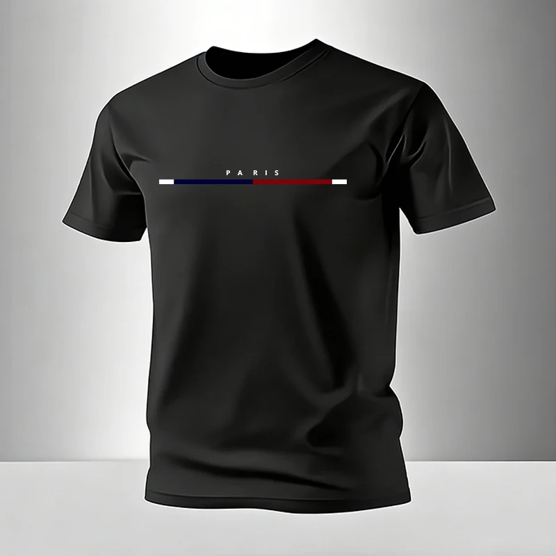 Ensemble homme T-shirt et pantalon de survêtement imprimé Paris, tenue décontractée d'été à manches courtes pour la maison et l'extérieur, tailles S-3XL