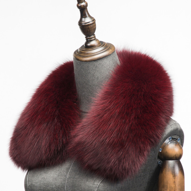 Hiver naturel fourrure de renard écharpe col carré pour hommes foulards courts cou chaud épais foulards réel fourrure de renard châle mâle manteau décorer