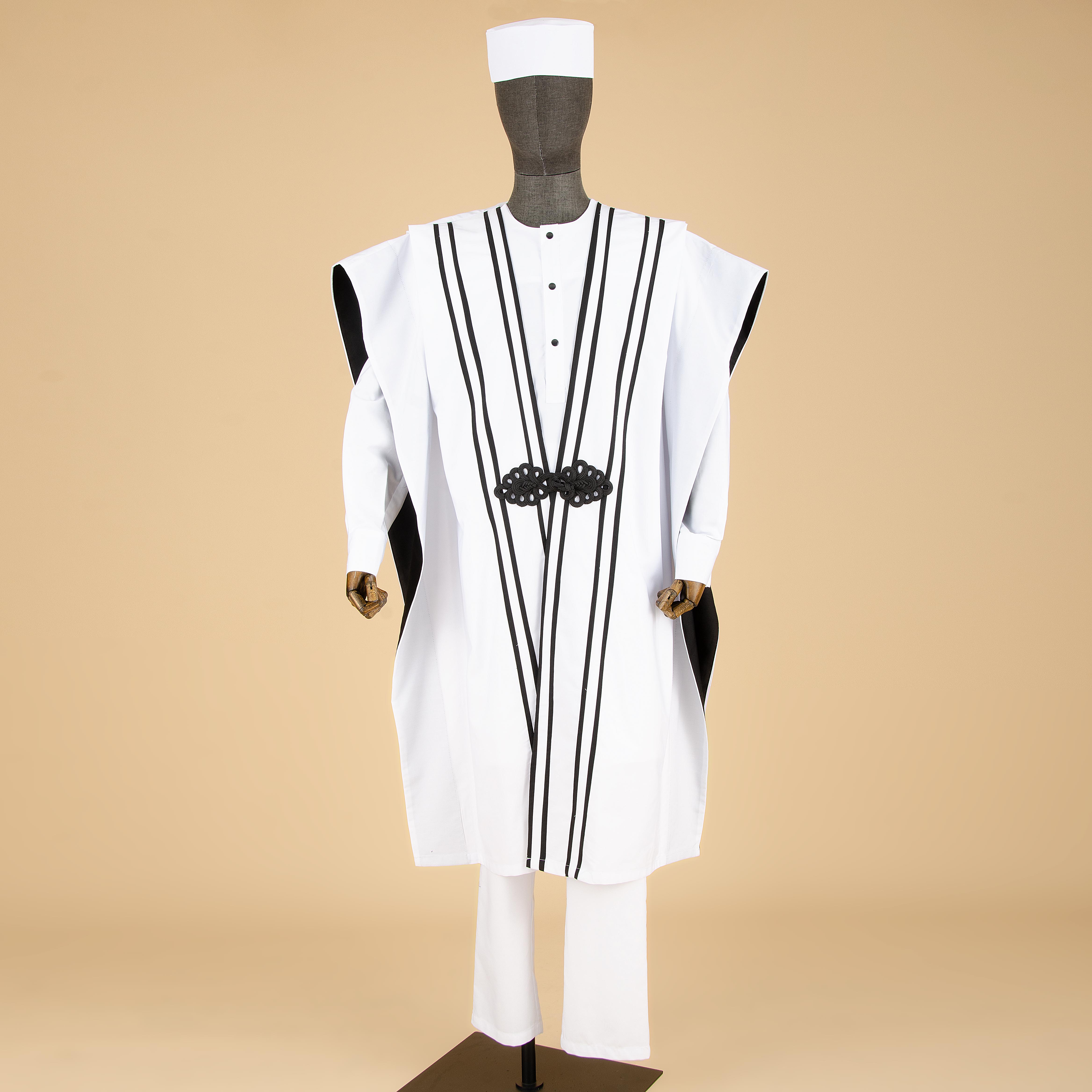 AFRIPRIDE-Vêtements africains pour hommes, Agbada, Robe Dashiki, Chemises Ankara, viser, Chapeau tribal, Tenues de soirée de mariage, 4 pièces, A1816011