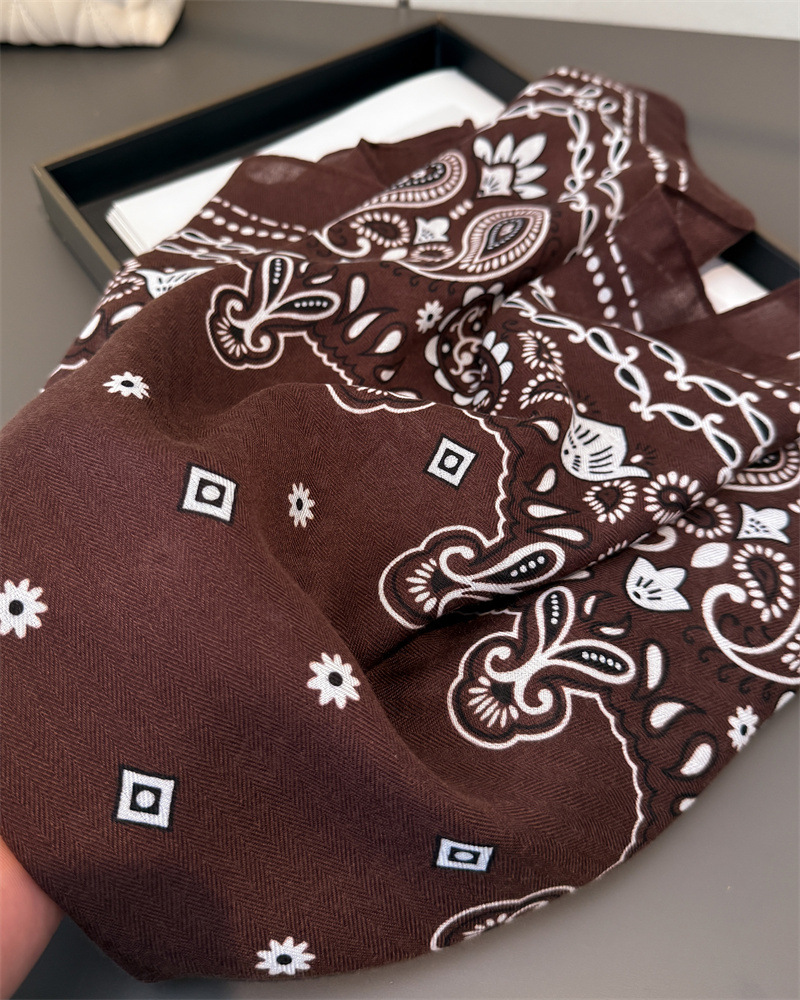 Imprimé de cajou imprimé bloqué Foulard carré femmes coton lin sentiment bandeau Foulard cravate femme bandeau Foulard Bandana