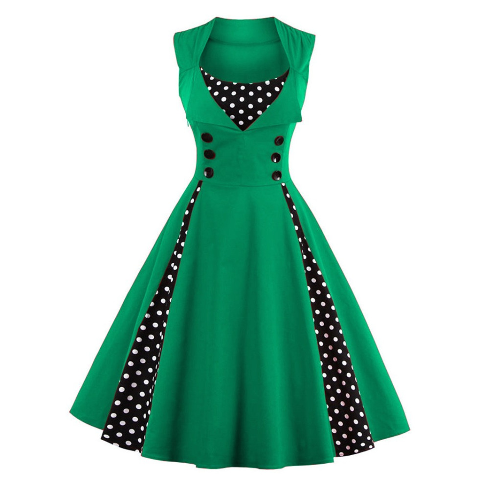 S-5XL grande taille femmes Robe Pin Up Robe rétro Vintage années 50 60 Rockabilly Dot Swing été robes féminines tunique élégante Vestido