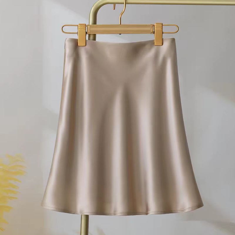 Jupe mini trapèze en satin pour femme, taille haute, décontractée, moulante, style Y2K, coupe ajustée, streetwear, noire, Harajuku, été