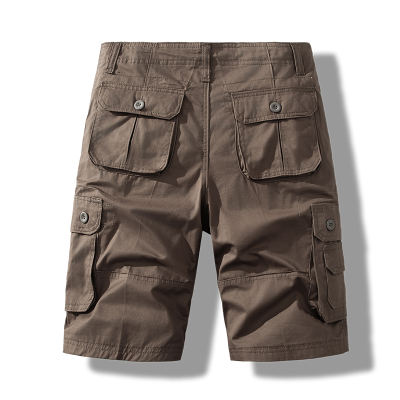 Short de sport pour hommes, Cargo, grande taille, Bermuda, demi-pantalon, en coton, ample, droit, pour course à pied, Gym