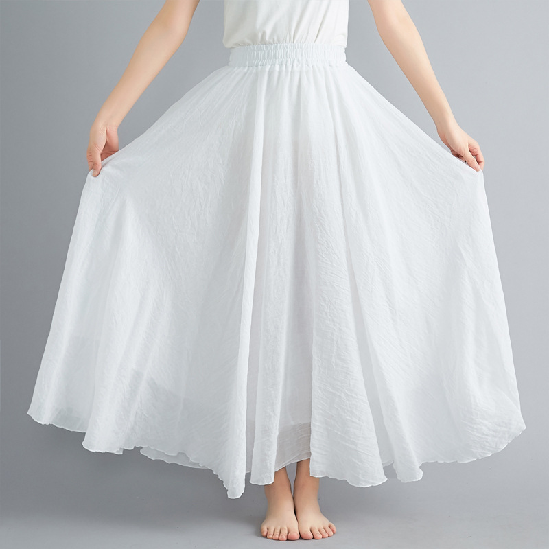 Vêtements de mode pour femmes, jupes vintage Y2k, streetwear élégant, bohème, coton, lin, décontracté, longue jupe