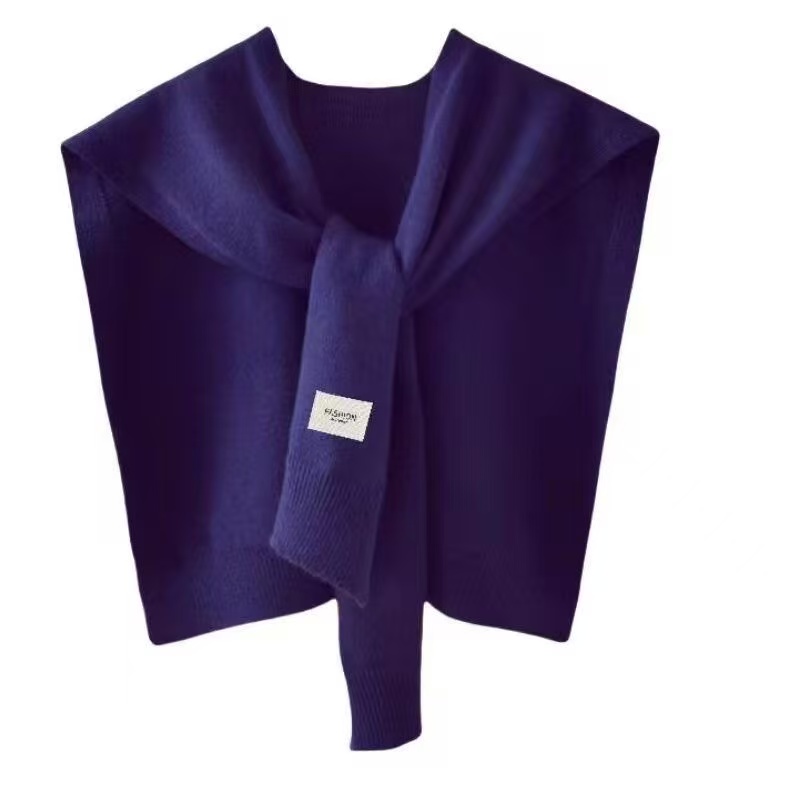 Châle tricoté coréen d'été, faux col de protection contre la climatisation, cape fine nouée, écharpe d'épaule pour femmes
