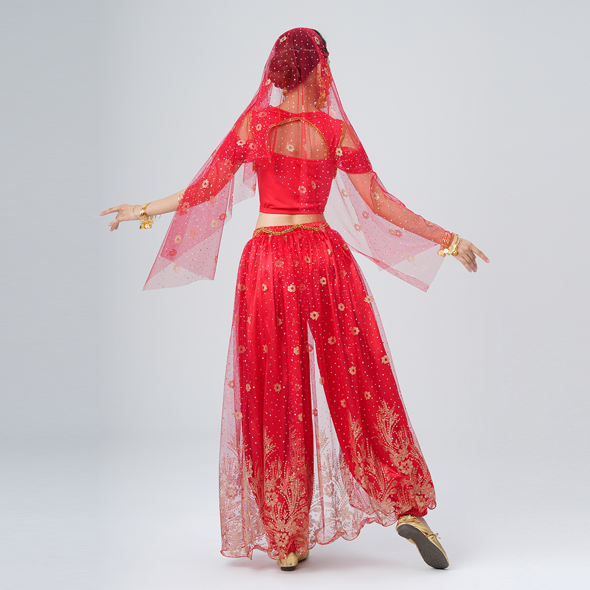 Costumes de spectacle de danse du ventre pour femmes, costume pantalon de princesse Aladdin Jasmine, vêtements de fête, tenue de danse