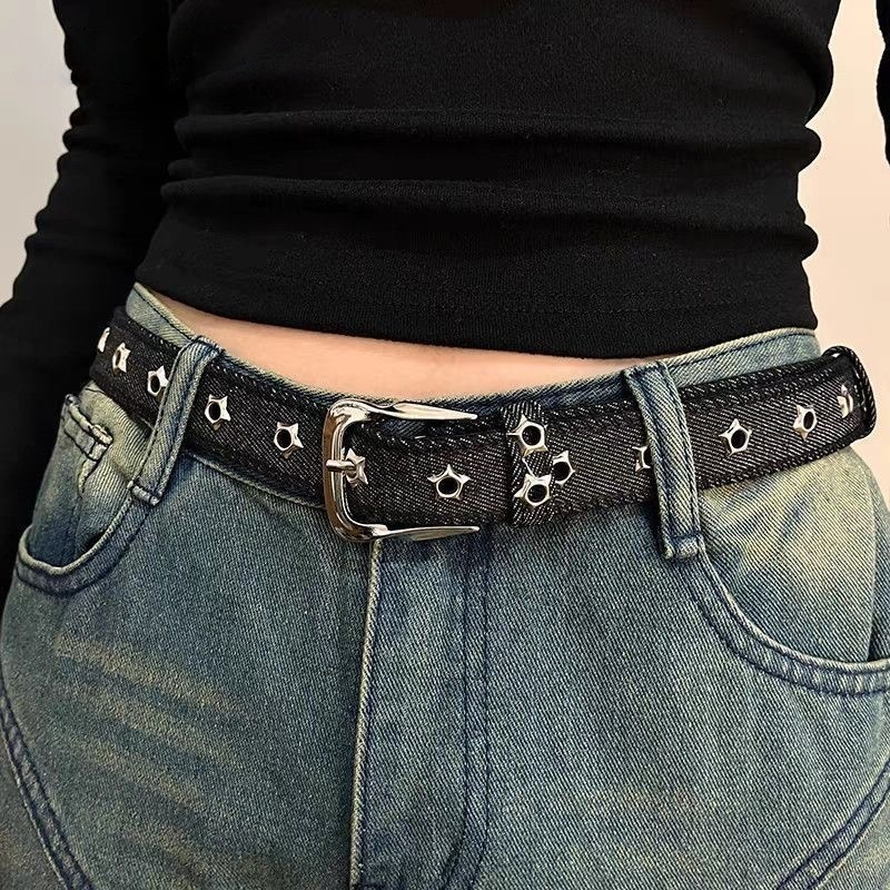 Ceinture en jean pour femme de 2,6 cm de large, qualité supérieure, résistante à l'usure, durable, avec boucle à ardillon, pour un usage quotidien