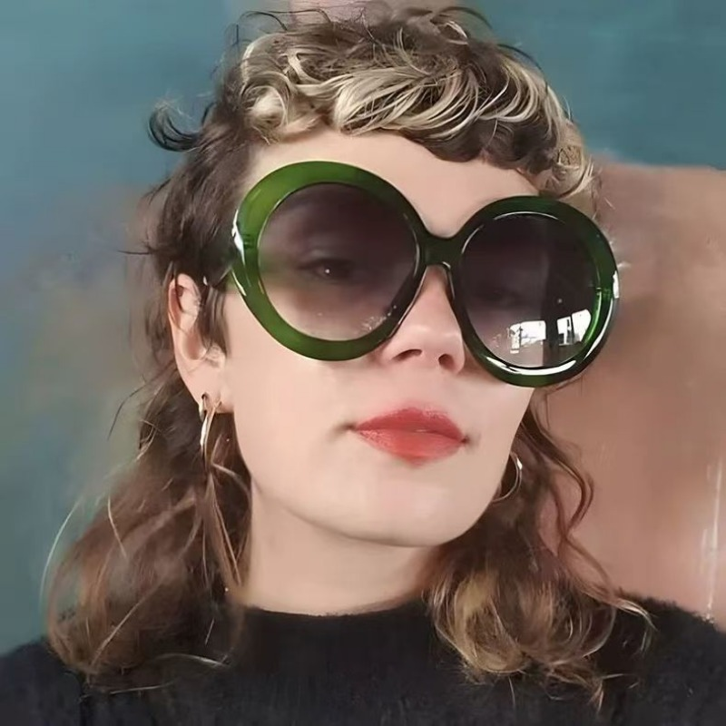 Lunettes de soleil rondes surdimensionnées pour femmes et hommes, marque de luxe, grandes montures, lunettes de soleil, grandes lunettes de protection, lunettes de conduite unisexes