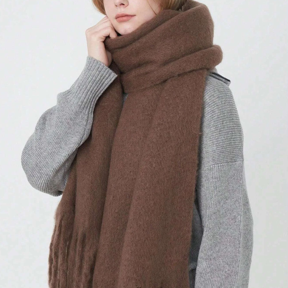 37*230 cm hiver écharpe femmes luxe cachemire écharpe épaissir chaud foulards gland foulard châles couleur unie doux châle