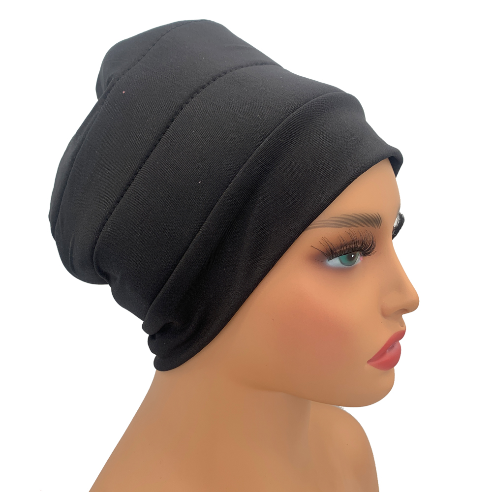 Turbans Volumiser léger sous écharpe Bonnet noir Turban Lifter sous le Turban ascenseur africain bandeau