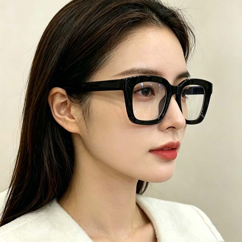 Lunettes anti-lumière bleue pour femmes, monture surdimensionnée, style vintage, protection des yeux, lunettes d'ordinateur, monture complète transparente