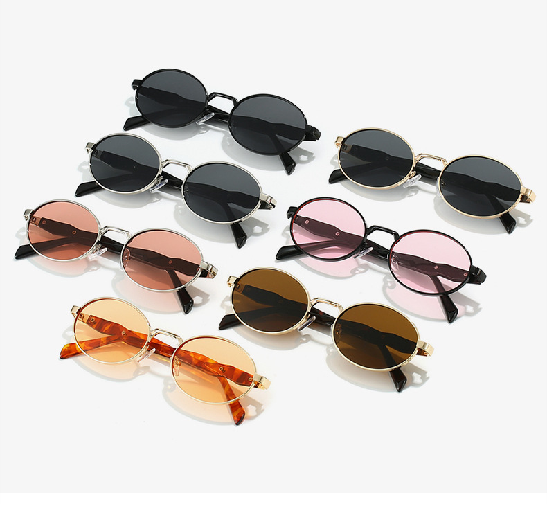 Lunettes de soleil ovales rétro tendance pour femmes et hommes, unisexe Y2K, Vintage, Design à la mode, rondes, 2024