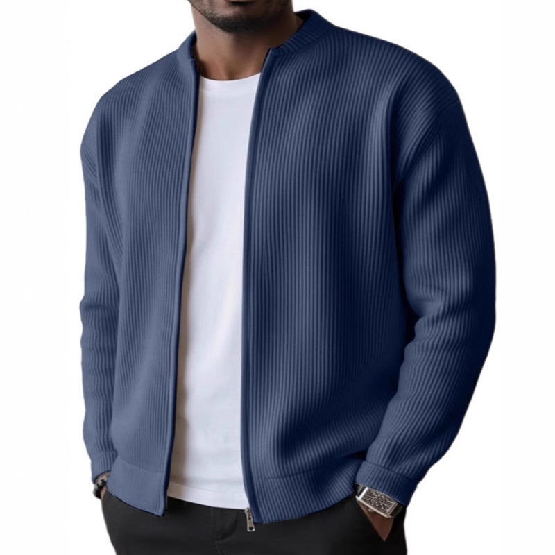 Veste à manches longues pour homme, style européen et américain, décontractée, simple, unie, polyvalente et confortable, automne/hiver 2025.