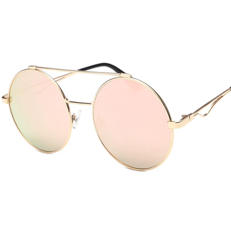Lunettes de soleil de forme ronde pour femmes et hommes, élégantes, à Double pont, pour la conduite et les voyages