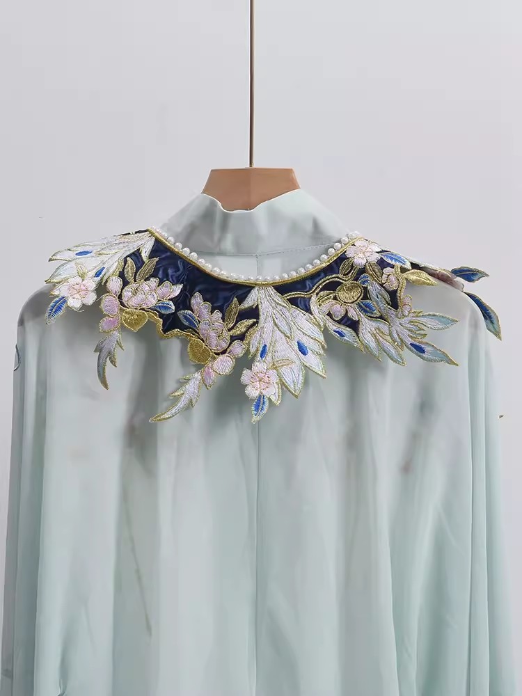 Châle Pashmina Brodé pour Femme, Vintage, Everak Pearl, Col, Printemps, Été, R657