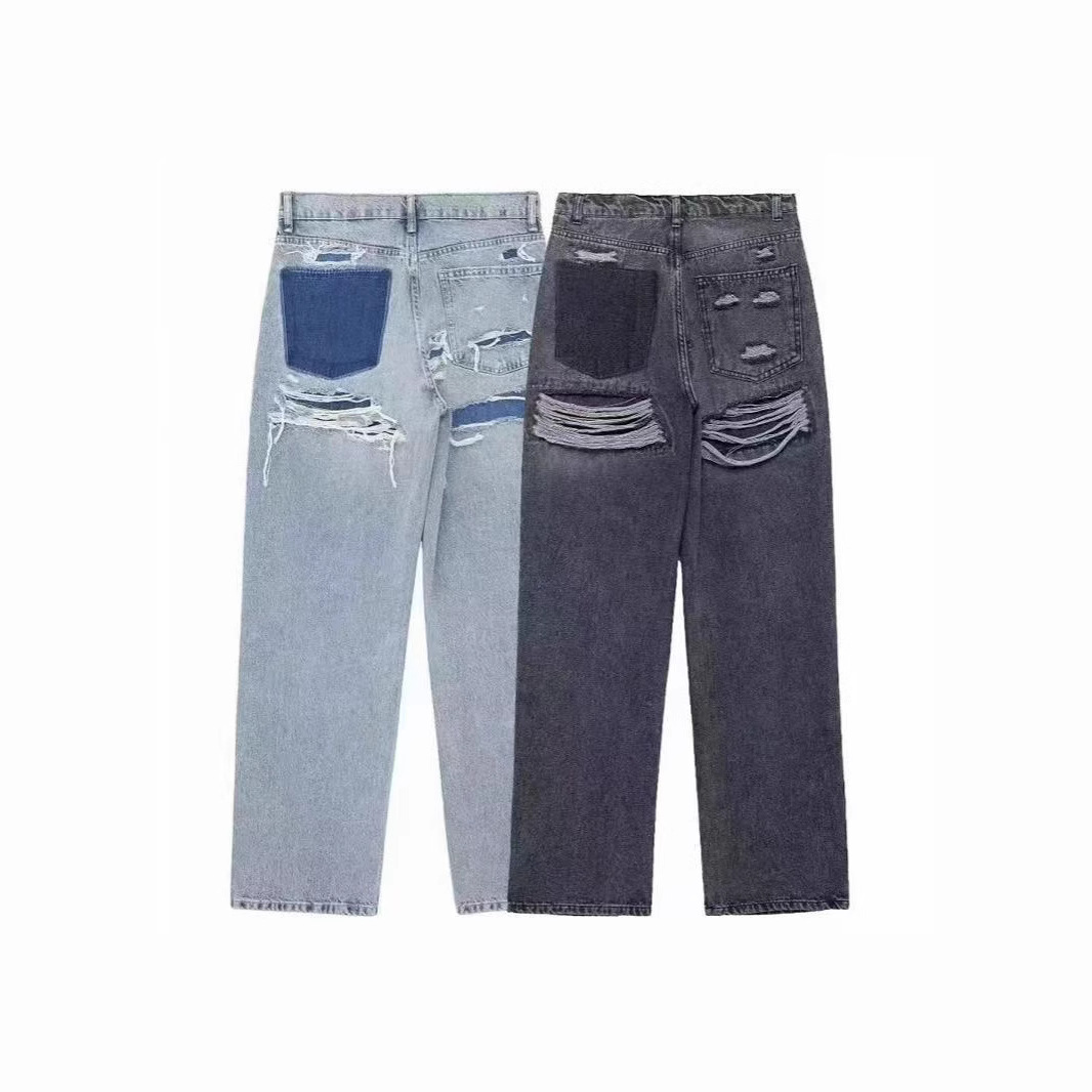 Jean décontracté à jambes droites du japon et de la corée du sud, jean de meulage à bord lavé ample et confortable pour femmes quatre saisons, nouvelle mode