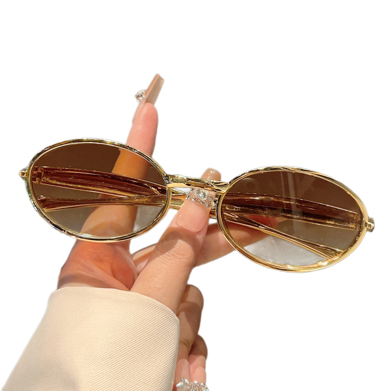 Lunettes de soleil ovales vintage pour femmes, style rétro, décontractées, pour l'extérieur, nouvelle marque, design en alliage, pour la conduite, protection UV400