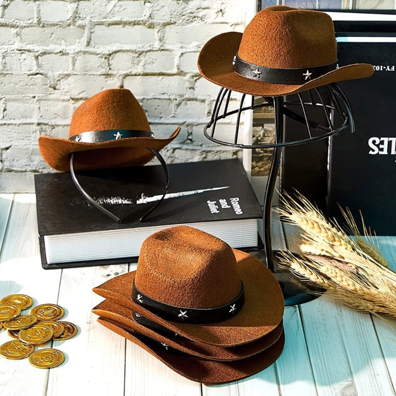 Bandeau fête Cosplay, Mini chapeau Cowboy, bandeau Costume d'halloween, coiffure pour adultes adolescents,