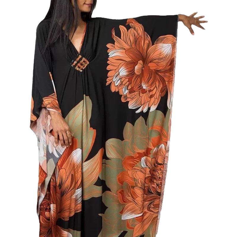 Robe de plage artisanale ample pour les vacances, protection solaire, maillot de bain en polyester pour femme, idéal pour les sports nautiques