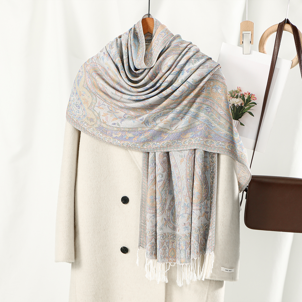 Bohême Paisley Pashmina Hijab écharpe femme musulmane Hijabs cachemire châle femme Foulard Turban bandeau bandeau marque de luxe