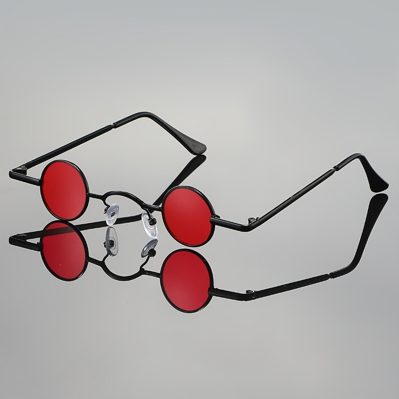 1 paire de petites lunettes rondes amusantes pour hommes et femmes, petites lentilles tendance, célèbre sur Internet, petit cadre rond rétro drôle