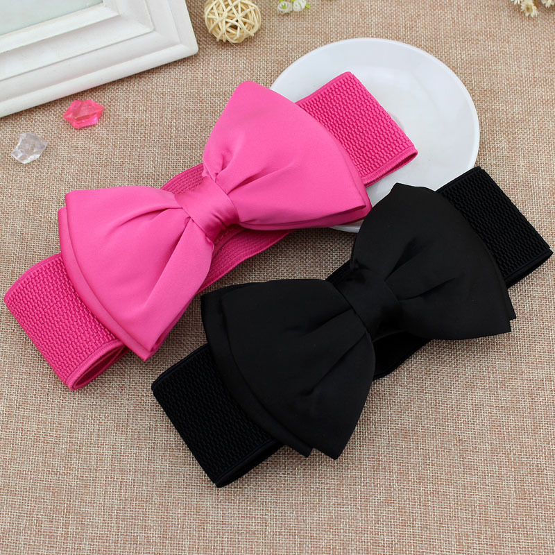 Femmes nœud papillon Cummerbunds élastique arc large extensible Bukle ceinture mode fille robe accessoires taille ceintures