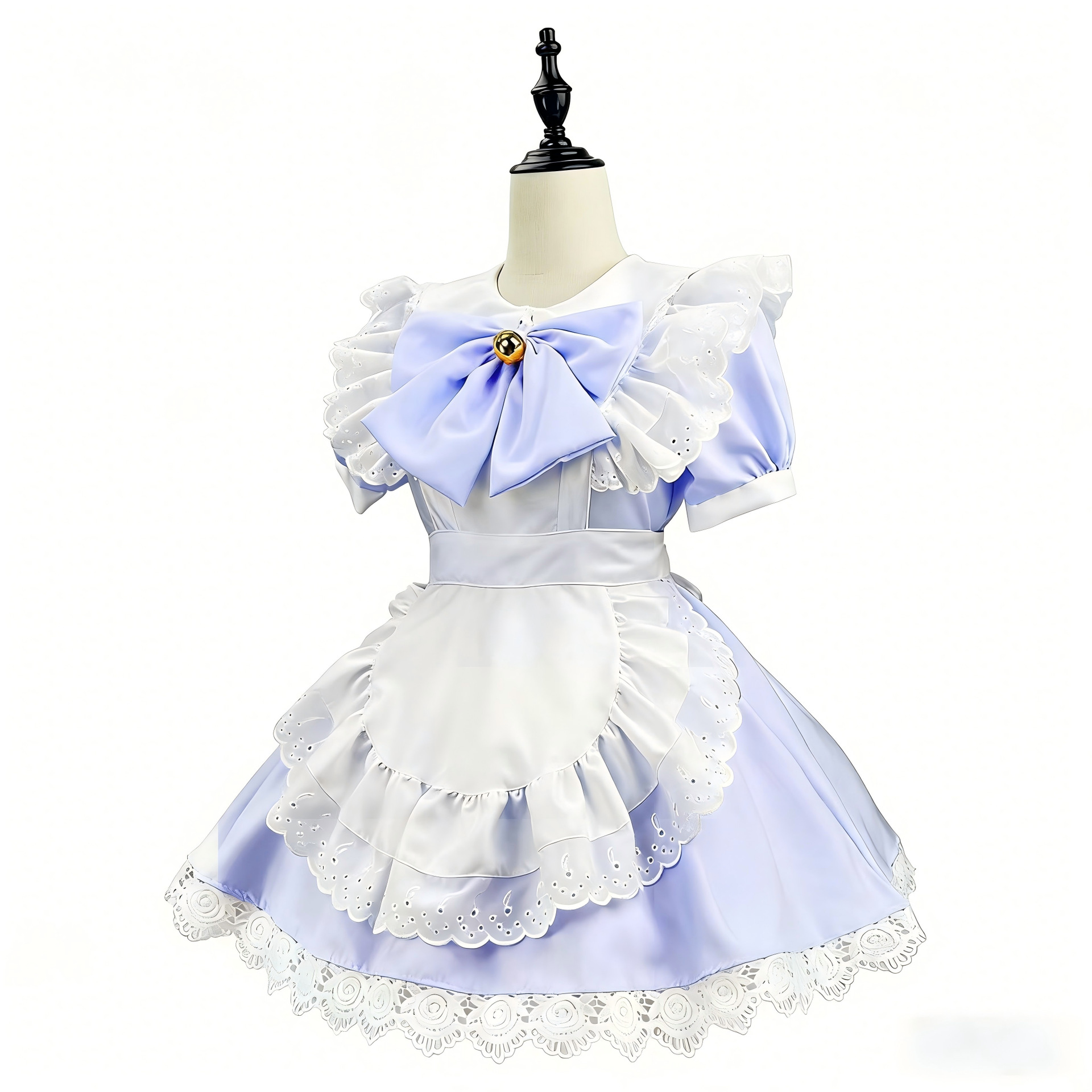 Tenue de Soubrette Lolita Anime Grande Taille pour Femme, Robe de Fête d'Halloween, Tenue Gothique Noire et Blanche pour Étudiante, Déguisement de Chat Lolita pour Femme