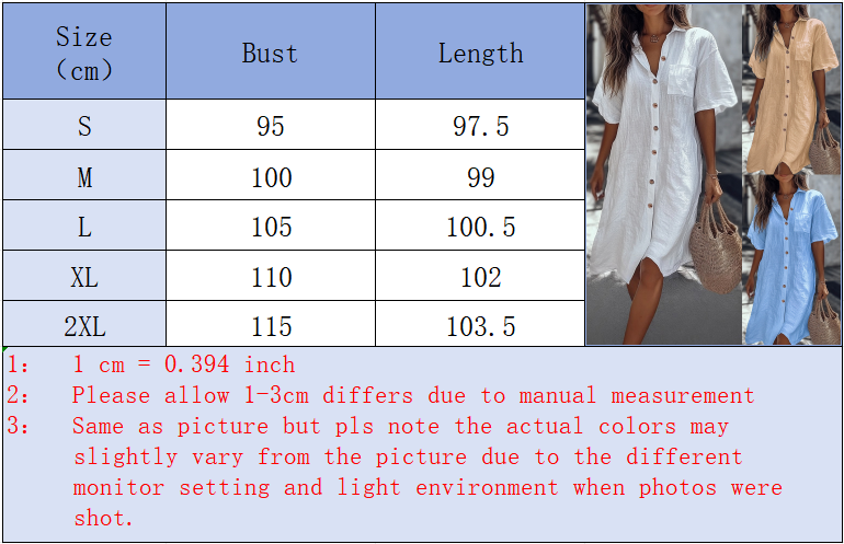 Robe chemise élégante pour femme avec poche, manches courtes, col boutonné, décontractée, ample, pour la plage