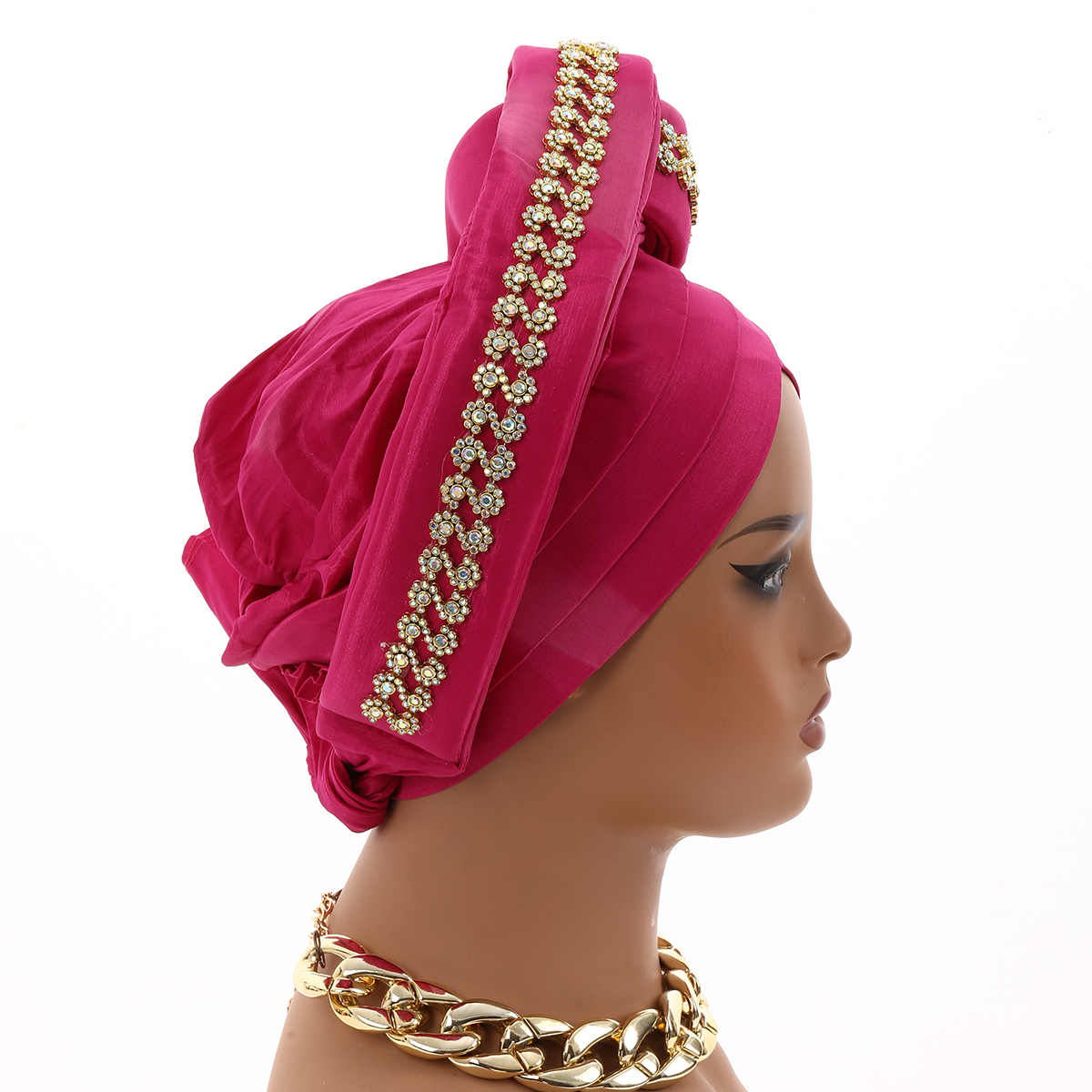 Turban de luxe africain en diamant pour femmes, casquettes nigérianes Auto Gele, Geles de mariage, bandeaux et foulards pour femmes, accessoires de tête pour fêtes