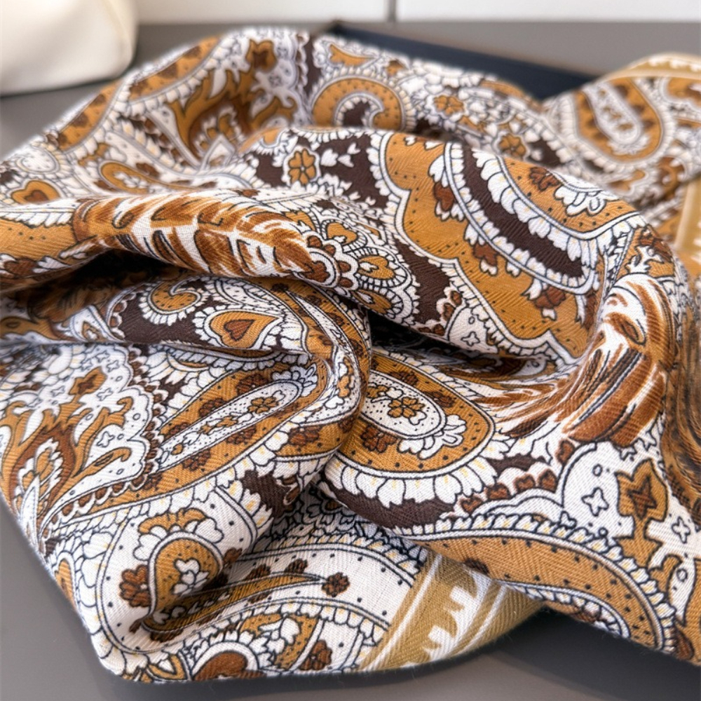 Foulard carré doux pour femmes, 65x65cm, décoration de luxe, imprimé Paisley, sensation de coton, Foulard chaud, Bandana, cravate de cou