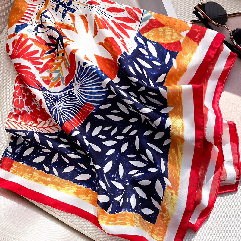 Foulard de Styliste de Marque pour Femme, Peinture à l'Huile Aztèque, Carré, Petit Mouchoir, Sac à Dos, Hijab, 90x90cm, 2023